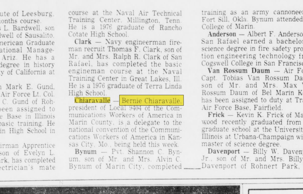 June 1977: Bernie is a delegate to the national convention of the Communications Workers of America in Kansas City