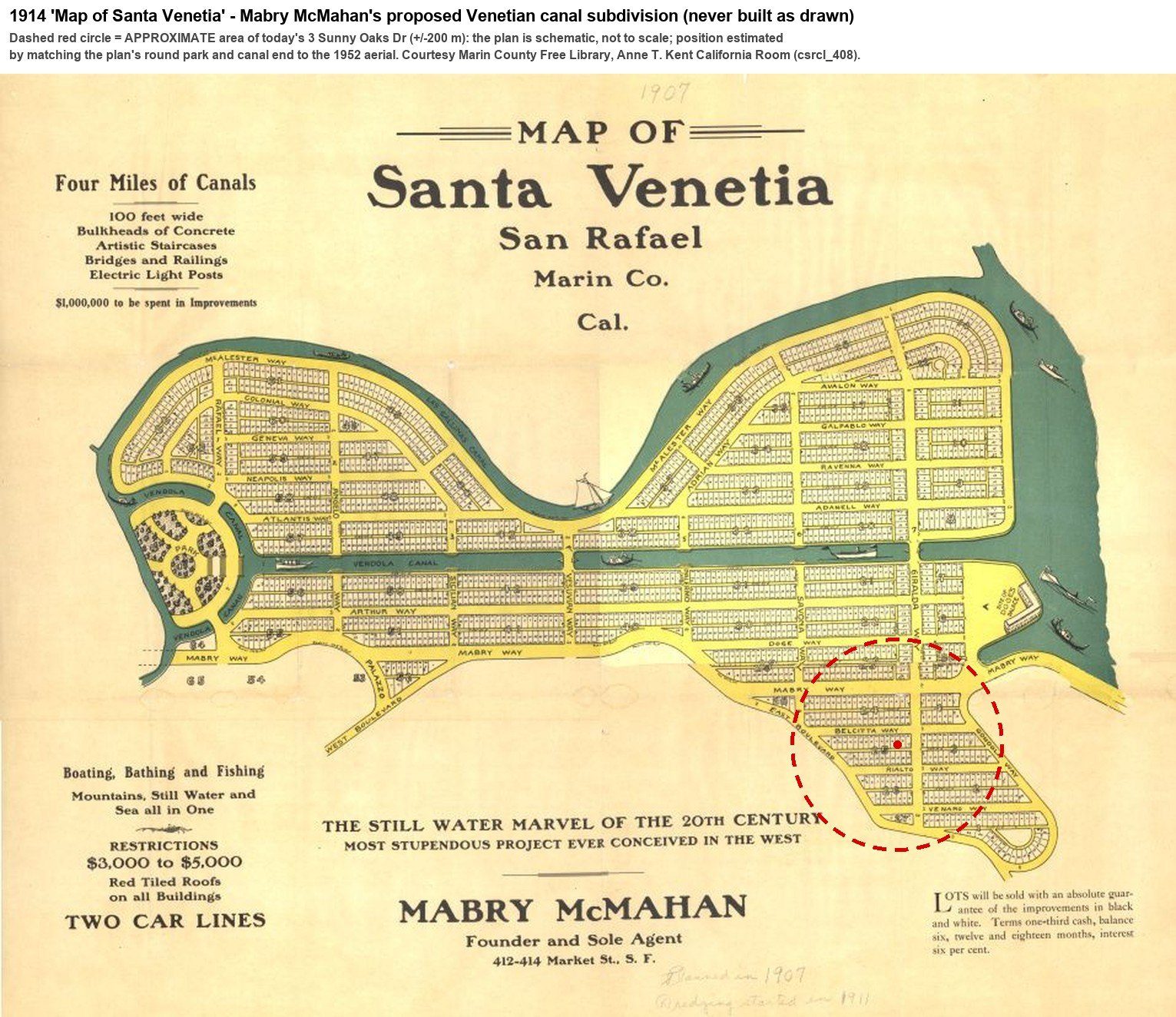 Mabry McMahan's 1914 "Santa Venetia" plan: a Venice of canals that was never built