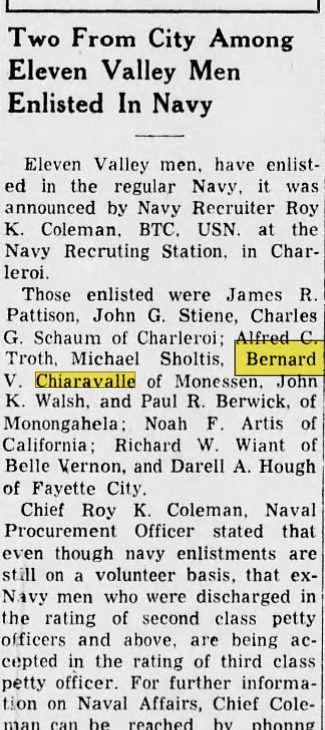 September 2, 1950: "Bernard V