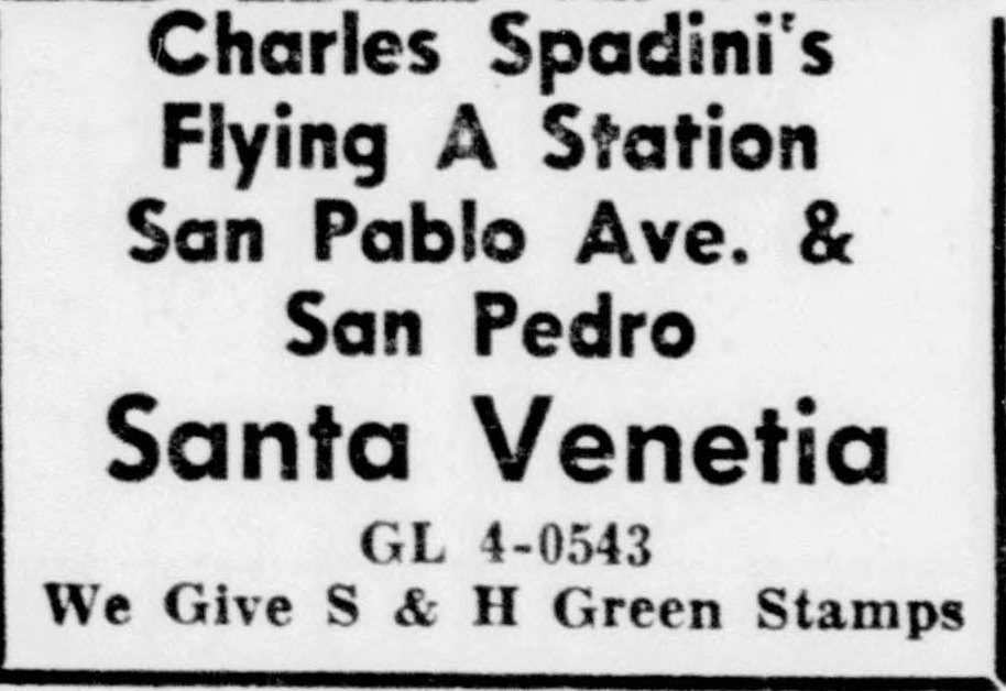 1955: "Charles Spadini's Flying A Station, San Pablo Ave