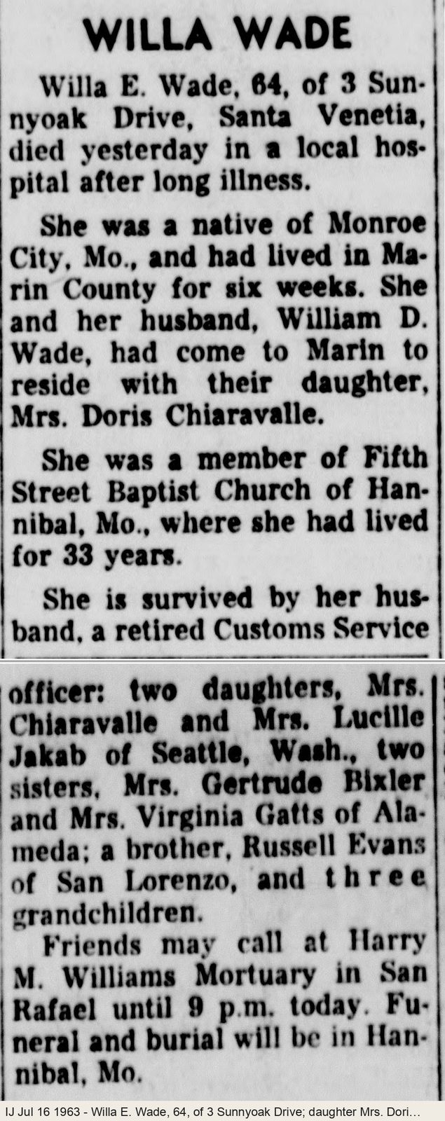 July 16, 1963: Willa E